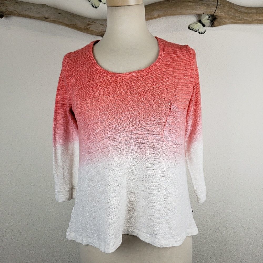 Z by Zobha orange and white ombre dip sweater